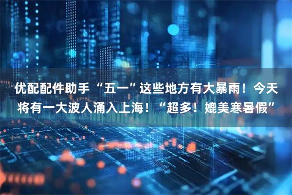 优配配件助手 “五一”这些地方有大暴雨！今天将有一大波人涌入上海！“超多！媲美寒暑假”